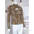 Women's Sexy Leopard Print Long-Sleeved Top